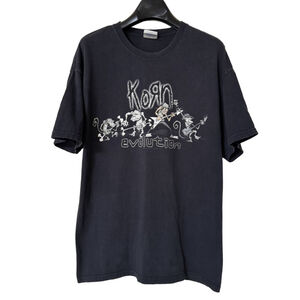 Korn Rare Y2K Black Graphic Evolution Short Sleeve Shirt Sz L